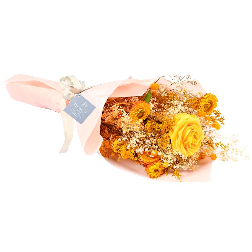 Ramo de Flores Secas con Rosas Artesanales Amarillos - Forever PE
